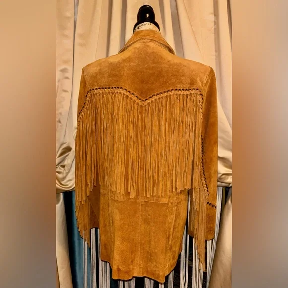 🌵CRIPPLE CREEK🌵WHISKEY FRINGE SUEDED LEATHER JACKET🌵 - Picture 3 of 12